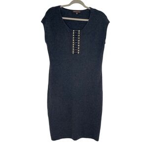 Adrienne Vittadini Wool Blend Cap Sleeves Career Cocktail Sheath Dress Size L
